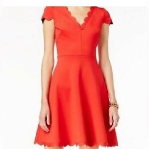 Betsey Johnson elegant Red V-Neck Dress size 2